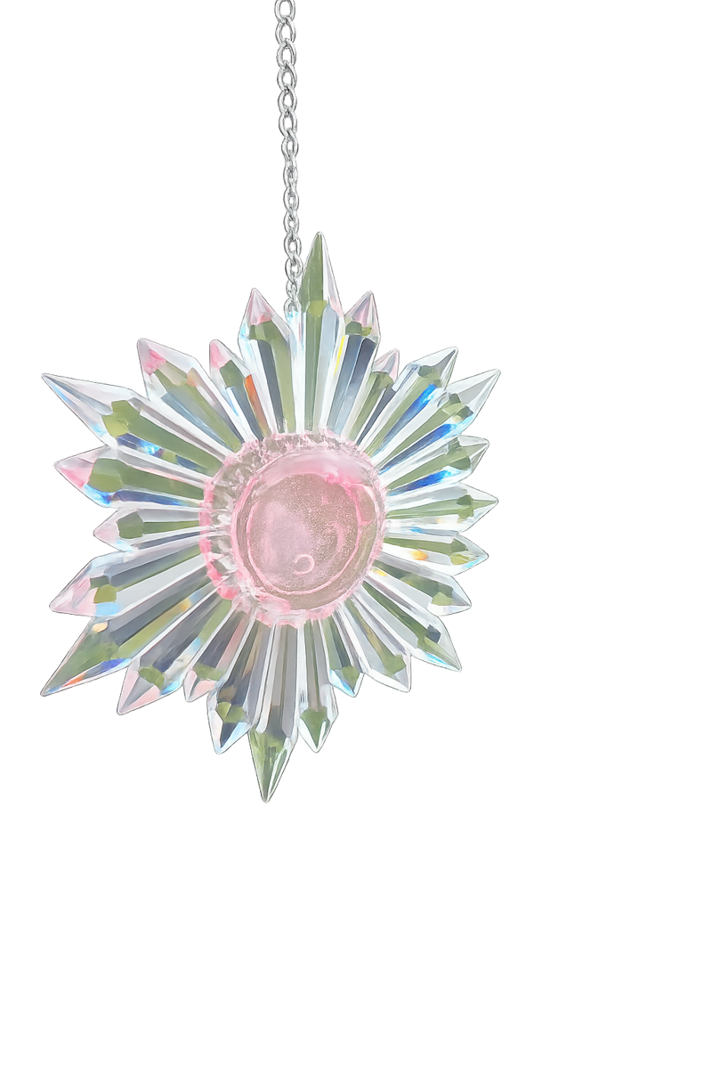 Beautifully clean SunRain crystal suncatcher prisms sparkling in direct sunlight